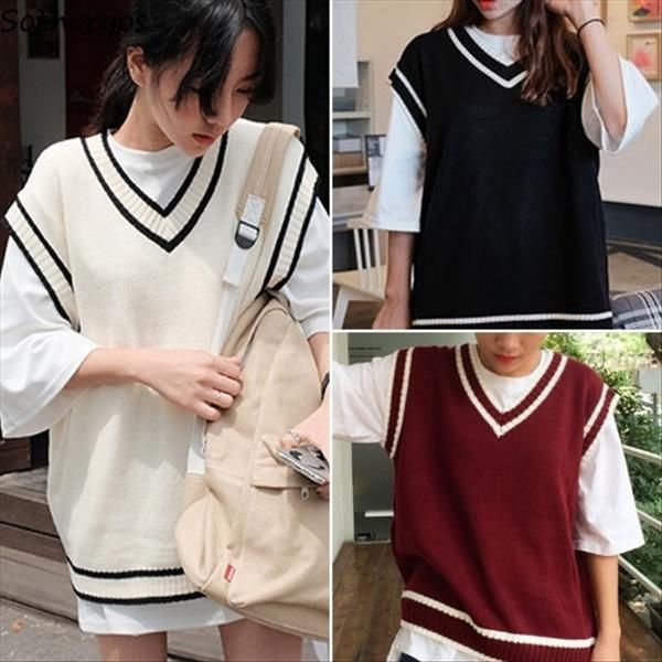 vest women striped v-neck daily knitted stylish students korean style sleeveless outwear female coats all-match leisure ulzzang, Black;white
vest women striped v-neck daily knitted stylish students korean style sleeveless outwear female coats all-match leisure ulzzang, Black;white