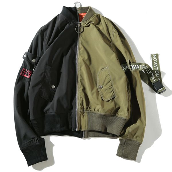 full zipper casual jackets coats men fashion outwear color block baseball jacket hip hop harajuku streetwear, Black;brown
full zipper casual jackets coats men fashion outwear color block baseball jacket hip hop harajuku streetwear, Black;brown