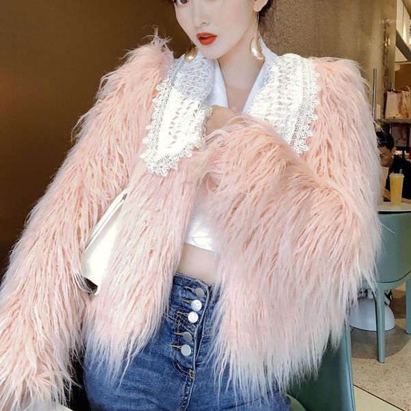 lucyever elegant faux raccoon dog fur coat womens lace lapel pink full sleeve cardigan hair length thick jackets for woman1, Black
lucyever elegant faux raccoon dog fur coat womens lace lapel pink full sleeve cardigan hair length thick jackets for woman1, Black