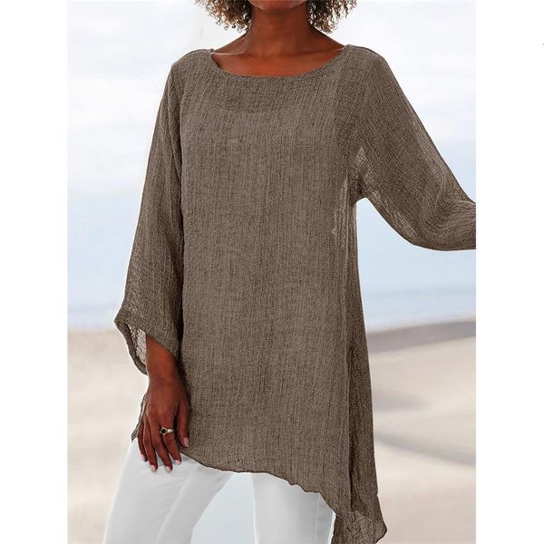 cotton soft solid blouse summer loose plus size shirt o neck long sleeve womens blouses anomalistic casual women tunic, White
cotton soft solid blouse summer loose plus size shirt o neck long sleeve womens blouses anomalistic casual women tunic, White