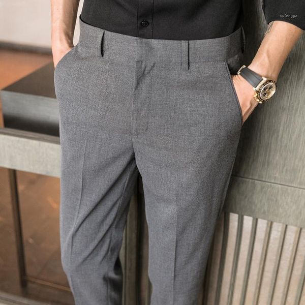 straight trousers 2020 spring and summer business casual comfortable men's three-color small trousers pleated nine-point pants1, Black
straight trousers 2020 spring and summer business casual comfortable men's three-color small trousers pleated nine-point pants1, Black