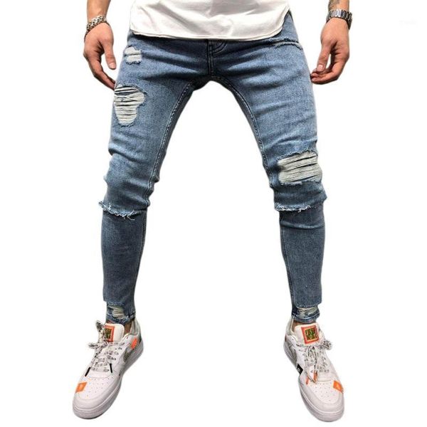 men's jeans men elastic ripped middle waist skinny trousers with pockets casual style bottoms male 2021 clothes1, Blue
men's jeans men elastic ripped middle waist skinny trousers with pockets casual style bottoms male 2021 clothes1, Blue