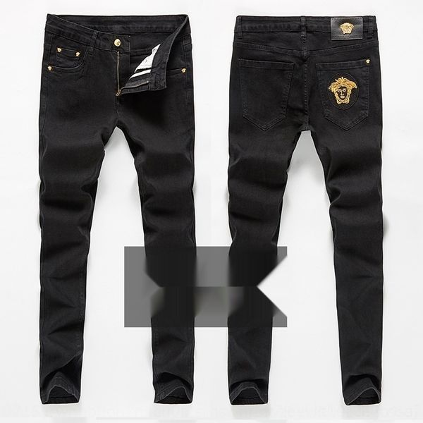 aoelk 2020 spring lffzv and mei dusha embroidered trousers and embroidered men's stretch denim slim-fit black feet small trousers summe, Blue
aoelk 2020 spring lffzv and mei dusha embroidered trousers and embroidered men's stretch denim slim-fit black feet small trousers summe, Blue