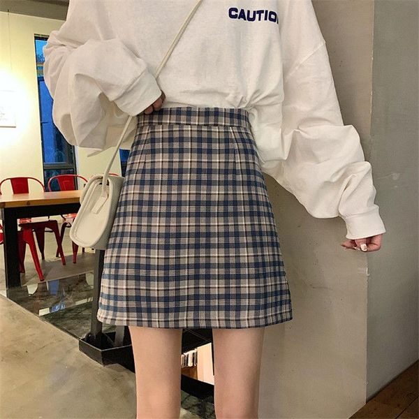 korean retro high waist slim contrast color plaid bag hip skirt a-line mini skirt women, Black
korean retro high waist slim contrast color plaid bag hip skirt a-line mini skirt women, Black
