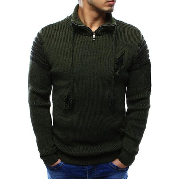 man zipper knitting sweaters fashion trend hole long sleeve pullover sweater clothing male spring zipper neck loose casual bottoming, White;black
man zipper knitting sweaters fashion trend hole long sleeve pullover sweater clothing male spring zipper neck loose casual bottoming, White;black