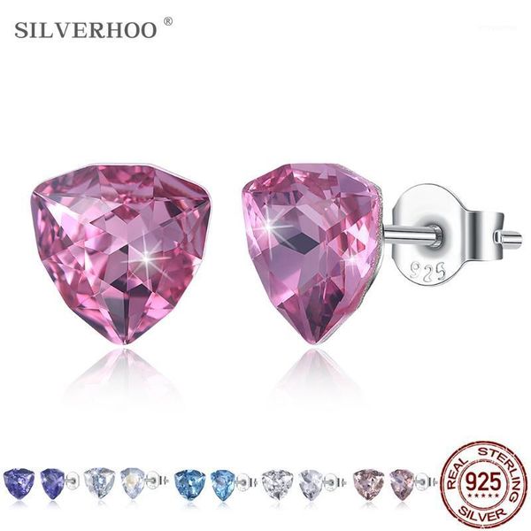 silverhoo 925 sterling silver triangle stud earrings twinkle muticolor austria crystal earrings ladies engagement fine jewelry1, Golden;silver
silverhoo 925 sterling silver triangle stud earrings twinkle muticolor austria crystal earrings ladies engagement fine jewelry1, Golden;silver