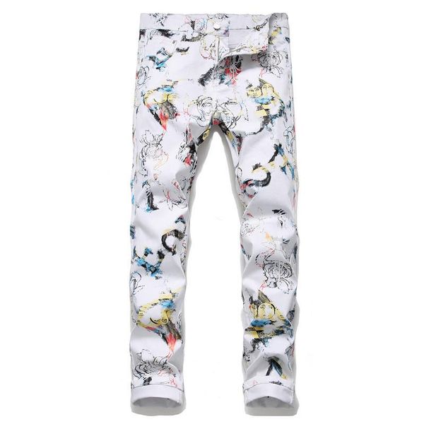 men's jeans stylist autumn floral pants slim trendy nightclub panties white elastic animal print, Blue
men's jeans stylist autumn floral pants slim trendy nightclub panties white elastic animal print, Blue