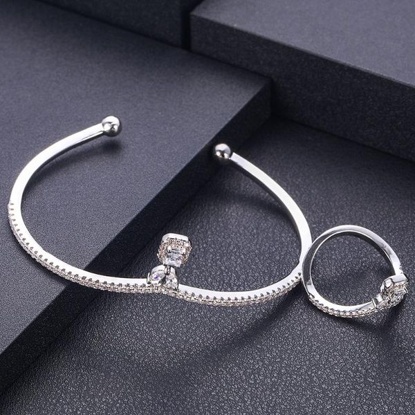 jankelly luxury unique african bracelet bangle ring sets for women wedding cubic zircon crystal cz dubai bridal jewelry sets, Silver
jankelly luxury unique african bracelet bangle ring sets for women wedding cubic zircon crystal cz dubai bridal jewelry sets, Silver