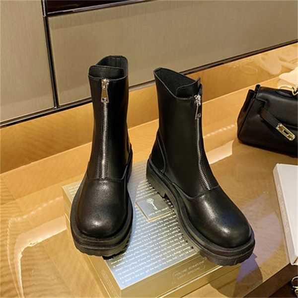 spring 2021 new fall front zip female high-quality shoes fashion comfortable high-soft boots wfqt, Black
spring 2021 new fall front zip female high-quality shoes fashion comfortable high-soft boots wfqt, Black