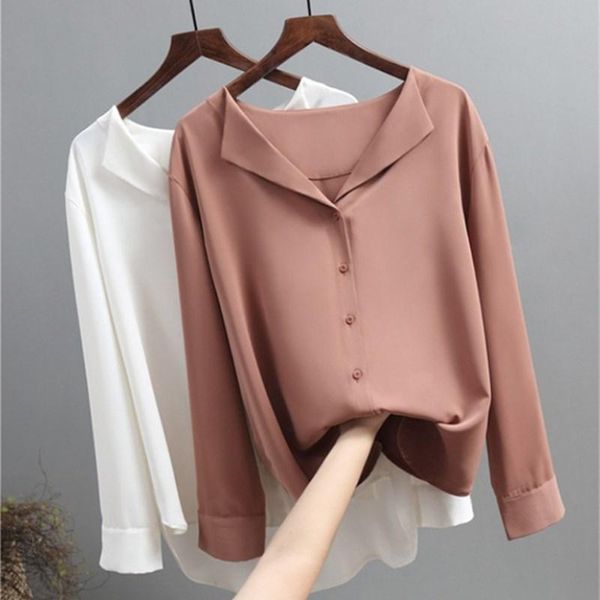 autumn white blouse v-neck fashion solid color loose long-sleeved chiffon 2021 new button office shirt plus size
autumn white blouse v-neck fashion solid color loose long-sleeved chiffon 2021 new button office shirt plus size