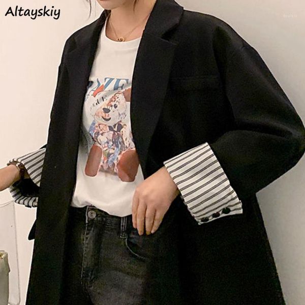 blazers womens korean style leisure loose elegant patchwork spring new women outerwear pockets all-match popular fashion coats1, White;black
blazers womens korean style leisure loose elegant patchwork spring new women outerwear pockets all-match popular fashion coats1, White;black