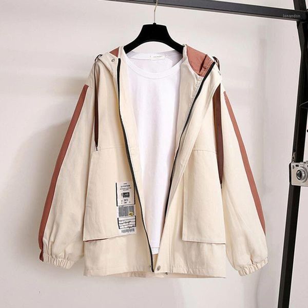 women's jackets 2021 spring autumn women jacket long sleeve casual windbreaker female hooded loose zipper pocket basic coat outerwear1, Black;brown
women's jackets 2021 spring autumn women jacket long sleeve casual windbreaker female hooded loose zipper pocket basic coat outerwear1, Black;brown