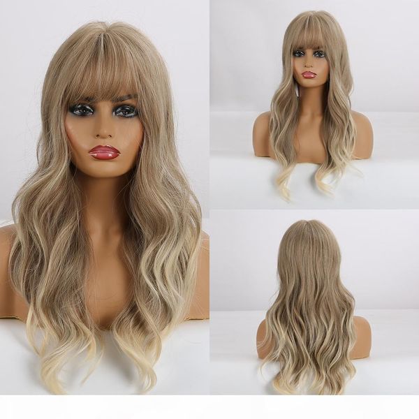 qualitylong dark brown synthetic wigs with bangs long wavy wigs for women trendy daily heat resistant hairstyles women wigs, Black
qualitylong dark brown synthetic wigs with bangs long wavy wigs for women trendy daily heat resistant hairstyles women wigs, Black