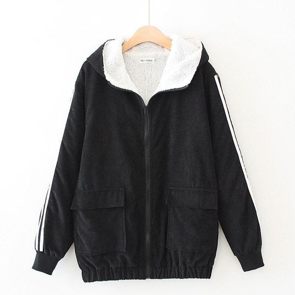 fleece inside plus size women loose corduroy thick jackets 2020 new winter causal ladies pockets coats female solid black, Black;brown
fleece inside plus size women loose corduroy thick jackets 2020 new winter causal ladies pockets coats female solid black, Black;brown