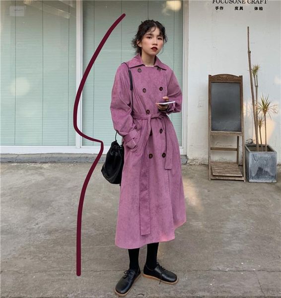 elegant style new 2021 vintage corduroy long windbreaker single button up ladies spring coats, Tan;black 
elegant style new 2021 vintage corduroy long windbreaker single button up ladies spring coats, Tan;black