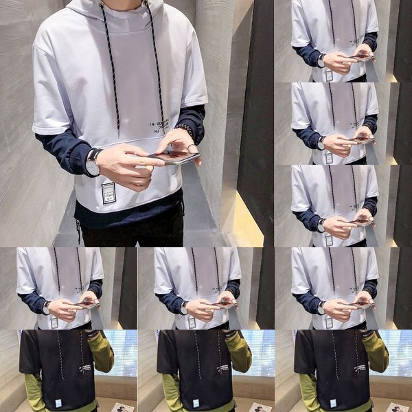 5seae 2020 autumn new style men's korean version sweater slim fitting of fake sweater two-piece youth casual hooded autumn and winter, Black
5seae 2020 autumn new style men's korean version sweater slim fitting of fake sweater two-piece youth casual hooded autumn and winter, Black