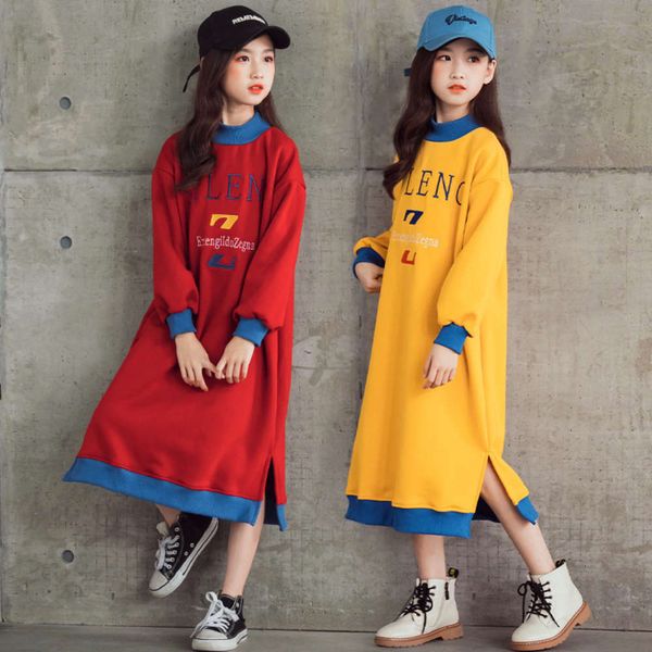 large girls' plush new thickened drs 2020 children's winter middle and long side slit loose casual skirt, Red;yellow
large girls' plush new thickened drs 2020 children's winter middle and long side slit loose casual skirt, Red;yellow