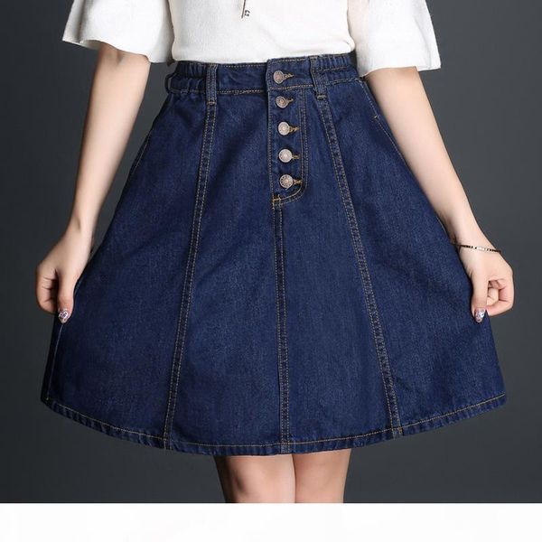 2018 spring summer elastic waist denim skirt women single breasted thin ladies casual skirts plus size high waist jeans skirt, Black
2018 spring summer elastic waist denim skirt women single breasted thin ladies casual skirts plus size high waist jeans skirt, Black