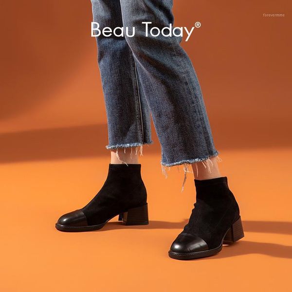 boots beautoday ankle women stretch fabric calfskin square toe autumn winter slip on length ladies sock shoes 038441, Black
boots beautoday ankle women stretch fabric calfskin square toe autumn winter slip on length ladies sock shoes 038441, Black