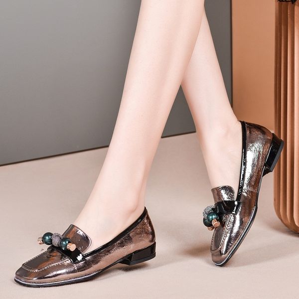 2021 new -autumn leather genuine low heel silver weapon woman party shoes size 34-40 nkvv, Black
2021 new -autumn leather genuine low heel silver weapon woman party shoes size 34-40 nkvv, Black