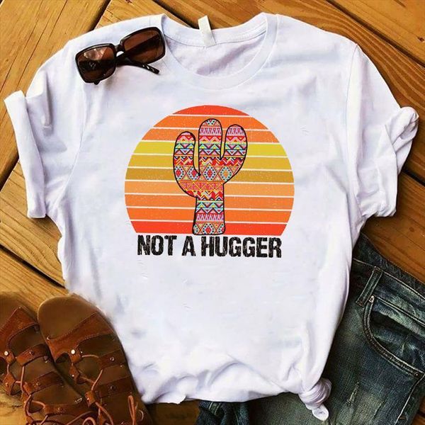 women lady t shirt cactus i am not a hugger print tshirt ladies short sleeve tee shirt women female clothes graphic t-shirt, White
women lady t shirt cactus i am not a hugger print tshirt ladies short sleeve tee shirt women female clothes graphic t-shirt, White