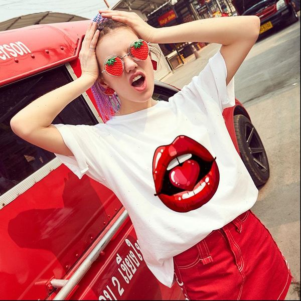 2021 new fashion t shirt women lips love print tshirt harajuku thin section white female short sleeve t shirt clothing
2021 new fashion t shirt women lips love print tshirt harajuku thin section white female short sleeve t shirt clothing