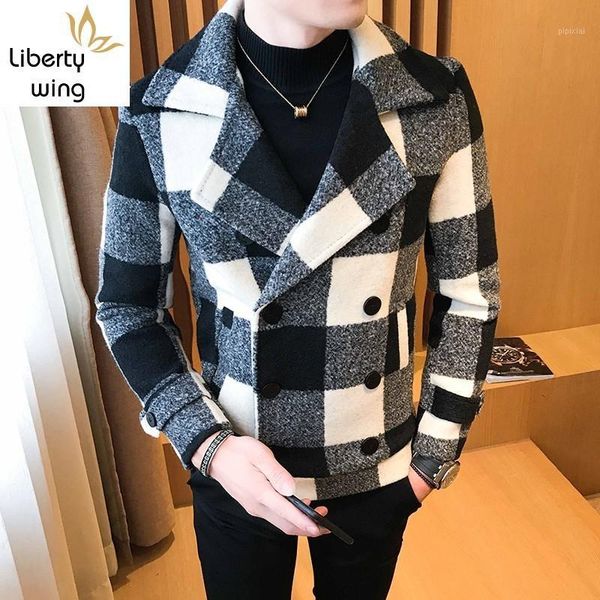 fashion plaid double breasted mens woolen short coats korean autumn new long sleeve lapel slim male outerwear jackets plus size1, Black
fashion plaid double breasted mens woolen short coats korean autumn new long sleeve lapel slim male outerwear jackets plus size1, Black