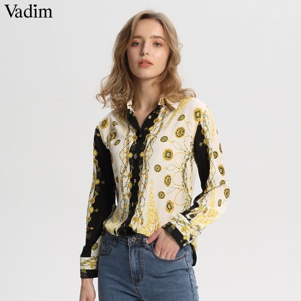 vadim women stylish chains print loose blouses long sleeve turn down collar pleated shirts ladies casual chic blusas la318 y200403, White
vadim women stylish chains print loose blouses long sleeve turn down collar pleated shirts ladies casual chic blusas la318 y200403, White