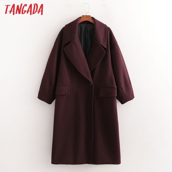 tangada women 2020 winter wine red thick warm woolen coat pockets office lady outerwear chic long overcoat lj201128, Black
tangada women 2020 winter wine red thick warm woolen coat pockets office lady outerwear chic long overcoat lj201128, Black