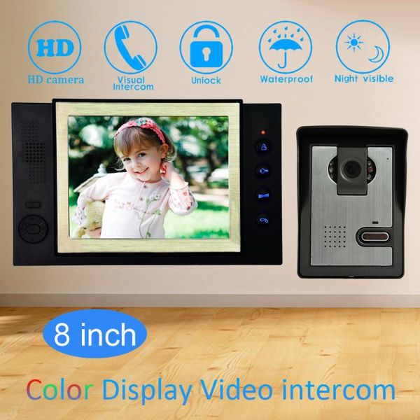 8'' color lcd video door phone house garden improvement device wire doorbell door release unlock night vision ir camera
8'' color lcd video door phone house garden improvement device wire doorbell door release unlock night vision ir camera