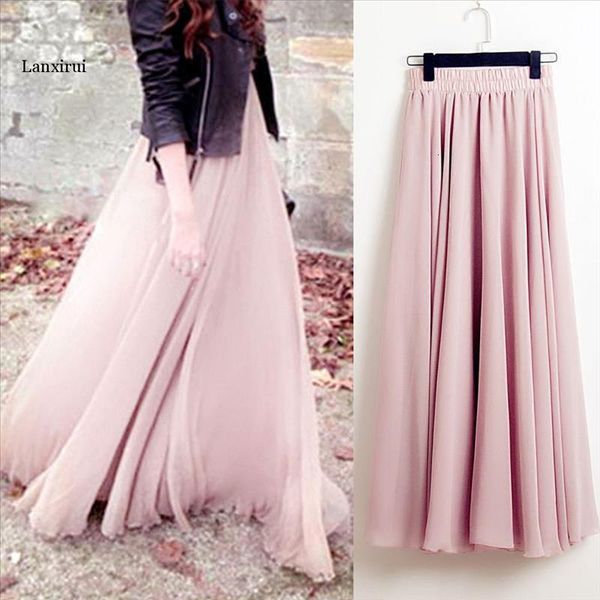 bohemia long skirts women stretch high waist solid chiffon a-line skirt casual pleated maxi skirt faldas saias streetwear, Black
bohemia long skirts women stretch high waist solid chiffon a-line skirt casual pleated maxi skirt faldas saias streetwear, Black