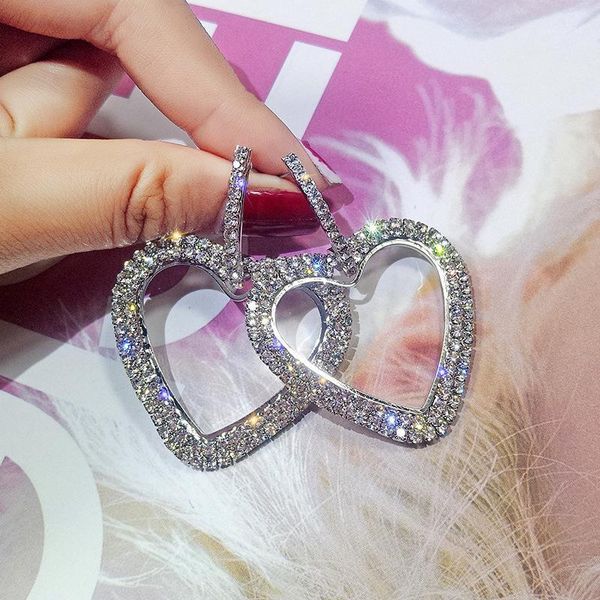 new design creative jewelry high-grade elegant crystal earrings love gold color earrings wedding party for woman1, Silver
new design creative jewelry high-grade elegant crystal earrings love gold color earrings wedding party for woman1, Silver