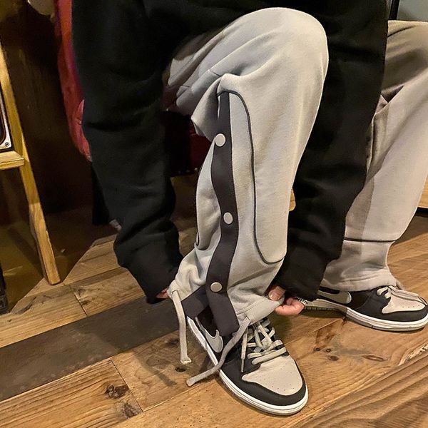 autumn and winter side breasted men's korean version trend loose straight drawstring hem handsome sports leisure pants, Black
autumn and winter side breasted men's korean version trend loose straight drawstring hem handsome sports leisure pants, Black