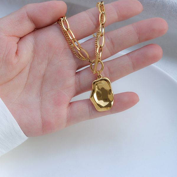 double metal heavy industry titanium steel ot buckle irregular pendant necklace sweater chain female titanium steel p597, Silver
double metal heavy industry titanium steel ot buckle irregular pendant necklace sweater chain female titanium steel p597, Silver