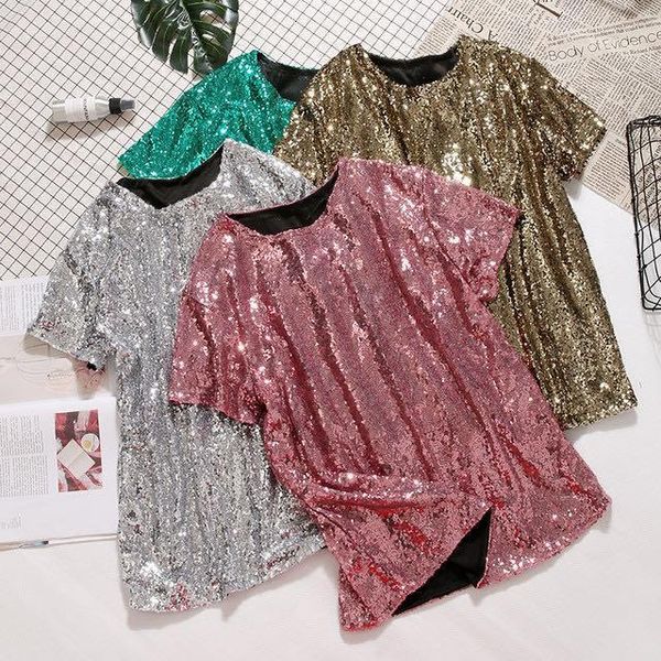 blingbling sequins t-shirts basic o-neck beading tees loose short-sleeved shirts stage show dance performance 1, White
blingbling sequins t-shirts basic o-neck beading tees loose short-sleeved shirts stage show dance performance 1, White