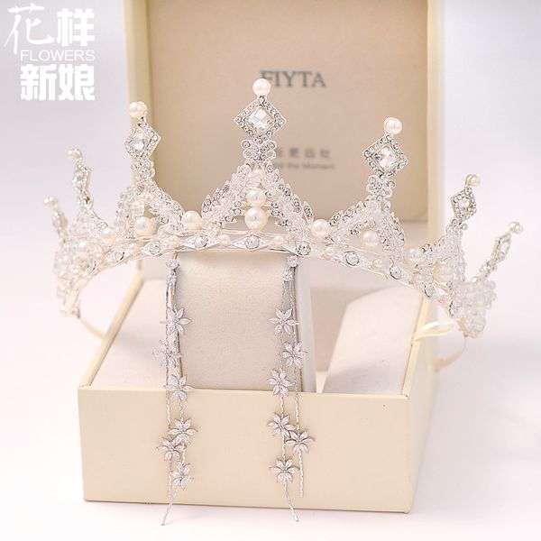 luxury bridal crown three piece set 2020 new golden pearl necklace earrings hair wedding dress accessories, Silver
luxury bridal crown three piece set 2020 new golden pearl necklace earrings hair wedding dress accessories, Silver