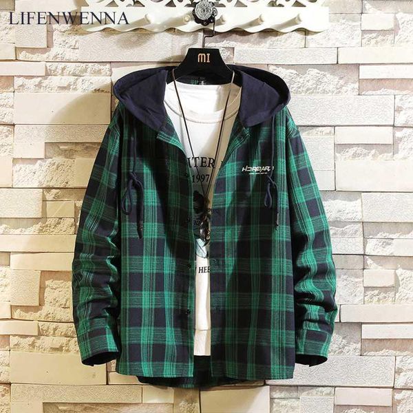 lifenwenna autumn men's plaid long sleeve shirt hip hop streetwear mens casual hooded shirts men and women loose shirts 5xl1, White;black
lifenwenna autumn men's plaid long sleeve shirt hip hop streetwear mens casual hooded shirts men and women loose shirts 5xl1, White;black