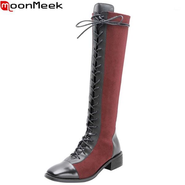 boots moonmeek big size 34-43 fashion knee high women square toe genuine leather med heels shoes motorcycles1, Black
boots moonmeek big size 34-43 fashion knee high women square toe genuine leather med heels shoes motorcycles1, Black