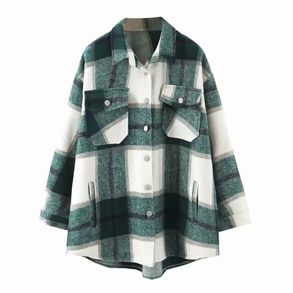 2021 new streetwear women in thick wool shirts fall fashions ladies plaid chic shirt oversize casual girls sweaters w8b8, White
2021 new streetwear women in thick wool shirts fall fashions ladies plaid chic shirt oversize casual girls sweaters w8b8, White