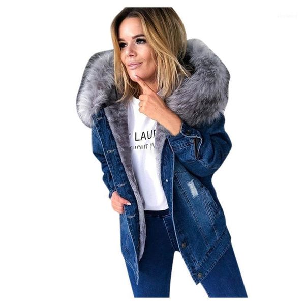 women's add a long - sleeved denim solid color coat with a fur-trimmed collar winter thick warm quilted denim jacket with hood1, Black;brown
women's add a long - sleeved denim solid color coat with a fur-trimmed collar winter thick warm quilted denim jacket with hood1, Black;brown