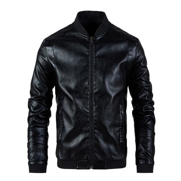men leather jacket men's stand collar coat spring autumn casual slim big pu zipper jacket 8xl male moto biker coats outerwear 201119, Black
men leather jacket men's stand collar coat spring autumn casual slim big pu zipper jacket 8xl male moto biker coats outerwear 201119, Black