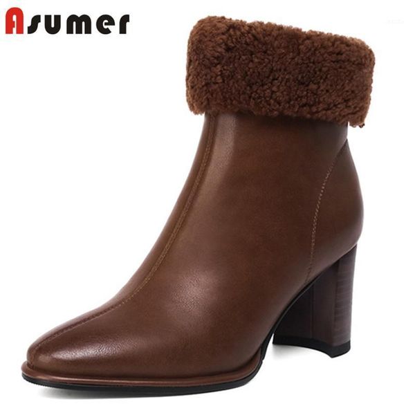 boots asumer 2021 wool snow women genuine leather shoes pointed toe classic high heels winter ankle black1, Black
boots asumer 2021 wool snow women genuine leather shoes pointed toe classic high heels winter ankle black1, Black