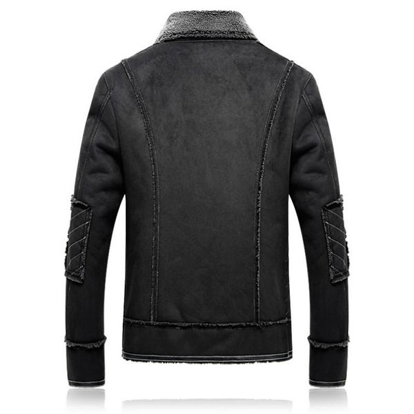 men's fur & faux plus size 5xl suede jacket men thick lining warm lapel zipper solid leather overcoat casual male clothes, Black
men's fur & faux plus size 5xl suede jacket men thick lining warm lapel zipper solid leather overcoat casual male clothes, Black