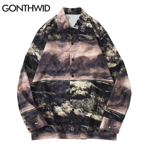 sea clouds painting print hawaiian shirts streetwear mens hip hop casual blouse long sleeve button shirt harajuku, White;black
sea clouds painting print hawaiian shirts streetwear mens hip hop casual blouse long sleeve button shirt harajuku, White;black