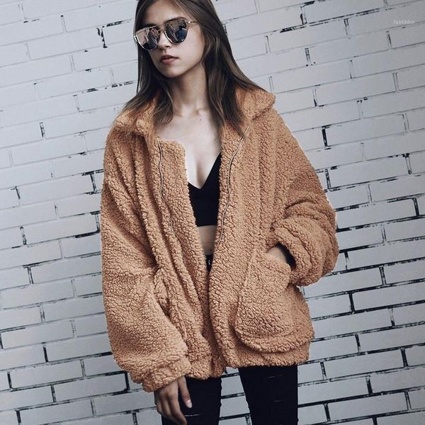 2019 autumn winter elegant faux fur coat casual long sleeve pocket zipper fleece jacket women fashion teddy coat plus size1, Black
2019 autumn winter elegant faux fur coat casual long sleeve pocket zipper fleece jacket women fashion teddy coat plus size1, Black
