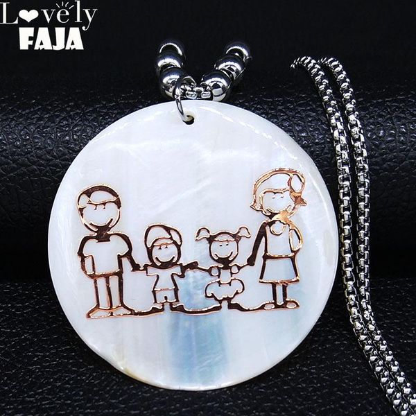 pendant necklaces 2021 family shell stainless steel statement necklace for women rose gold color long pendants jewelry joyeria n20118, Silver
pendant necklaces 2021 family shell stainless steel statement necklace for women rose gold color long pendants jewelry joyeria n20118, Silver