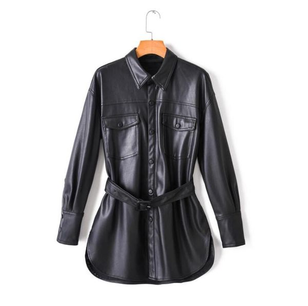 women black pu leather jackets bow tie sashes pockets long sleeve split coats female outwear chic casual
women black pu leather jackets bow tie sashes pockets long sleeve split coats female outwear chic casual