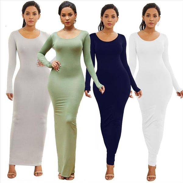 spring autumn women solid color long sleeve round neck bodycon maxi dress evening party dress comfortable, Black;gray
spring autumn women solid color long sleeve round neck bodycon maxi dress evening party dress comfortable, Black;gray