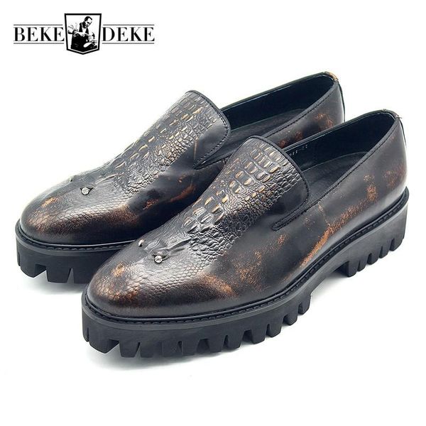 cow leather formal shoes men luxury designer brand crocodile leather mens shoes social slip on platform rhinestone male footwear, Black
cow leather formal shoes men luxury designer brand crocodile leather mens shoes social slip on platform rhinestone male footwear, Black