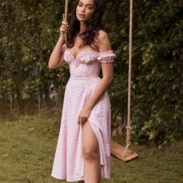 justchicc floral print dress women off shoulder pink solid elegant draped holiday dress high slit backless strapless vestidos, Black;gray
justchicc floral print dress women off shoulder pink solid elegant draped holiday dress high slit backless strapless vestidos, Black;gray